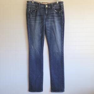 Paige Jeans Size 28 Blue Heights Skinny Dark Wash Distressed
